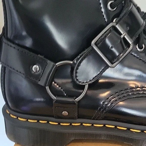 Black Leather Combat Boots